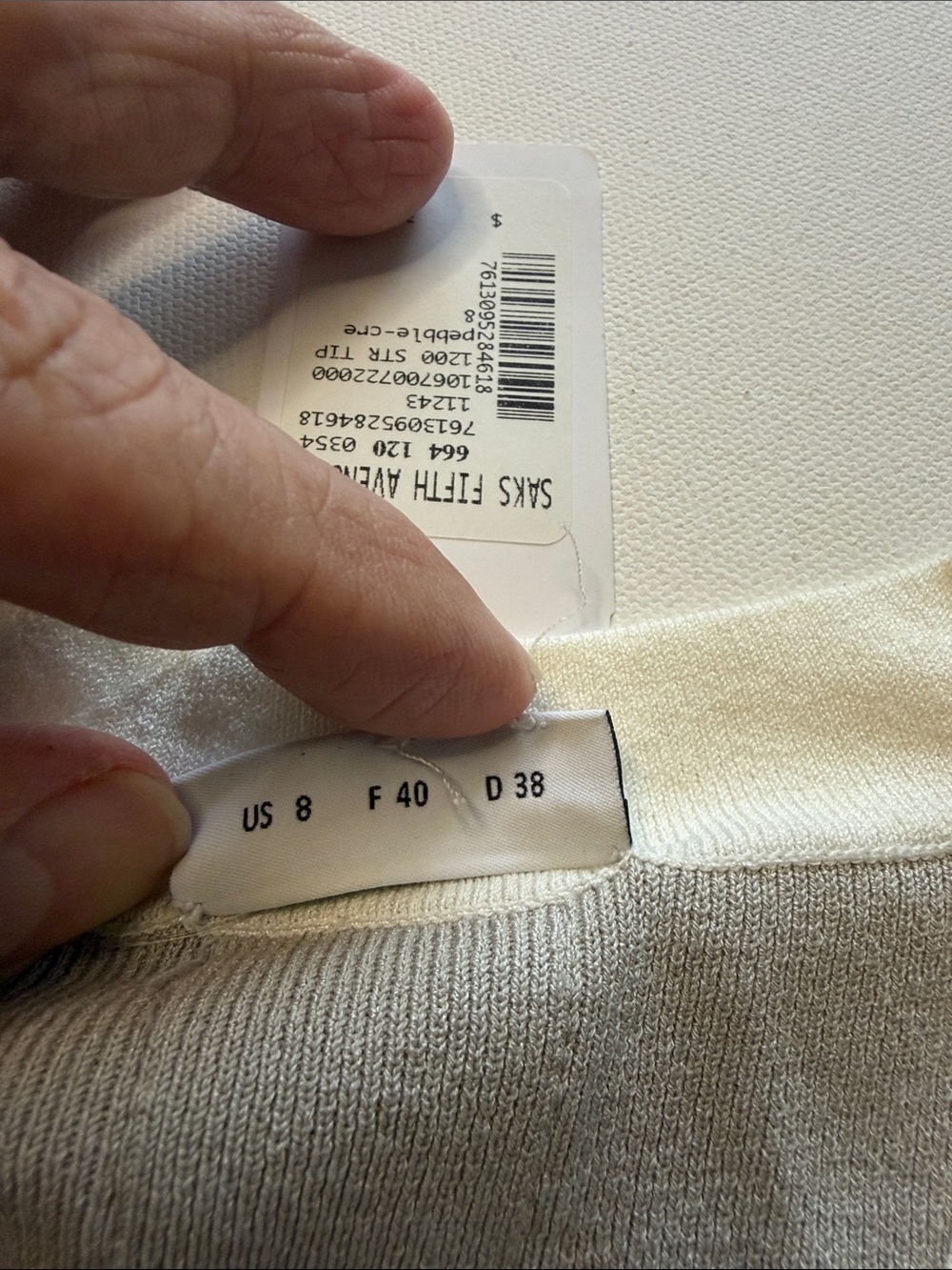 NWT Women's Akris Punto Cream-Trimmed Gray Viscose Shell Size 8 MSRP $375 (KB10) - Picture 9 of 9